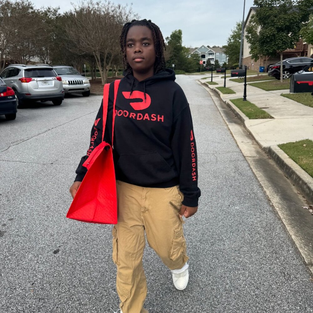 Reflective DoorDash Delivery Driver Hoodie Red Door Dash - Picture 11 of 15